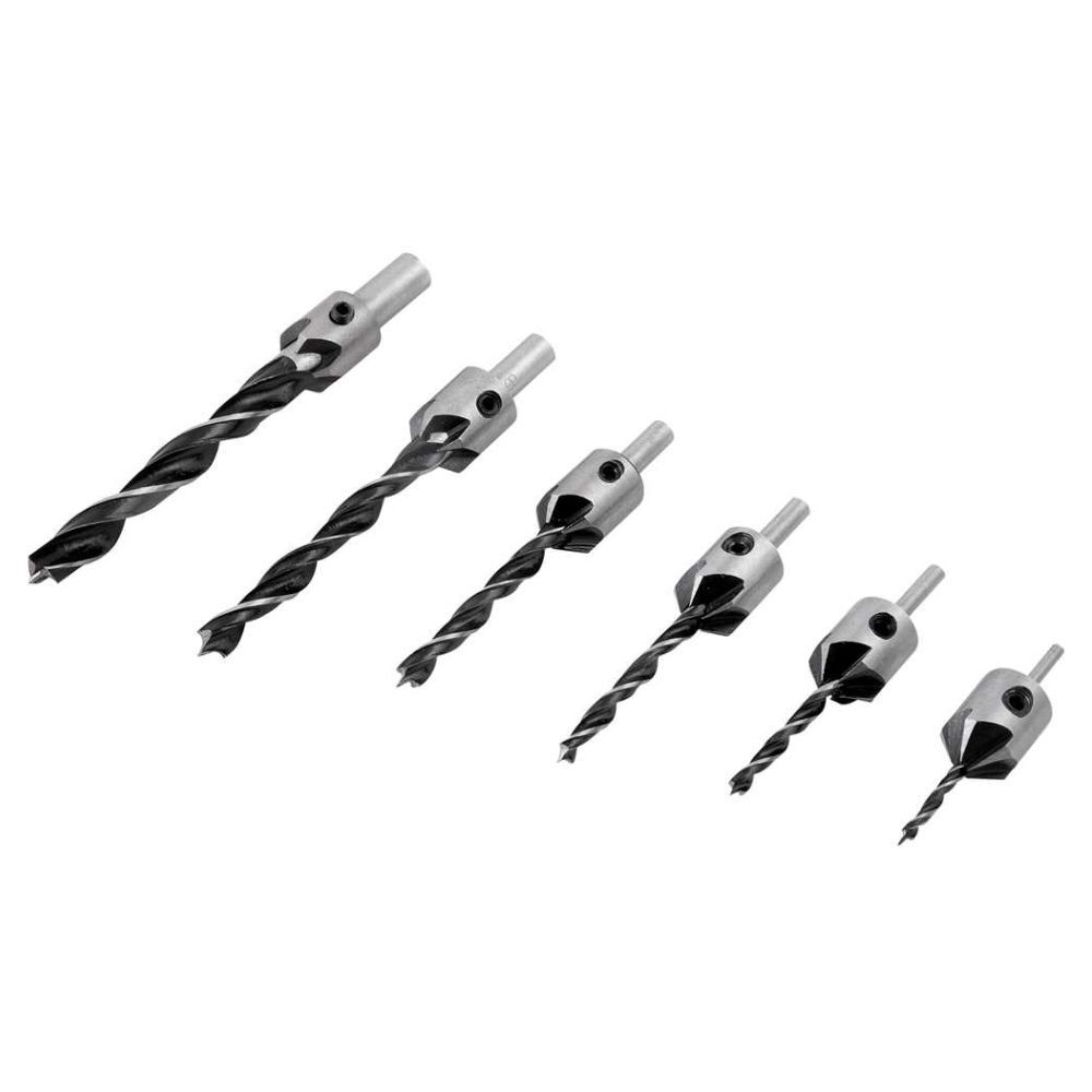Jogo de Brocas 3 Pontas com Escareador 3mm a 10mm com 7 Pe&ccedil;as Vonder